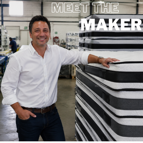 Andries Taljaard, founder and CEO of Mr Mattress, in the factory