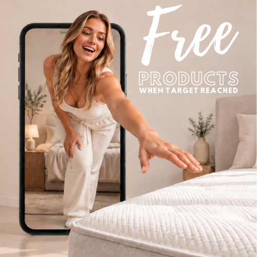 Free Mr Mattress product earned by a Sleep Ambassador for hitting a sales target